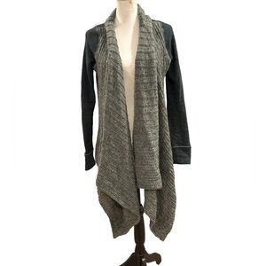 Saturday Sunday Anthropologie Women's Gray Green Drape Front Sweater. Small